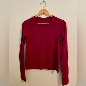 Lululemon Long-Sleeve Crewneck Top in Maroon